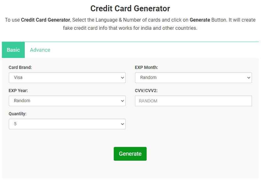 credit card generator